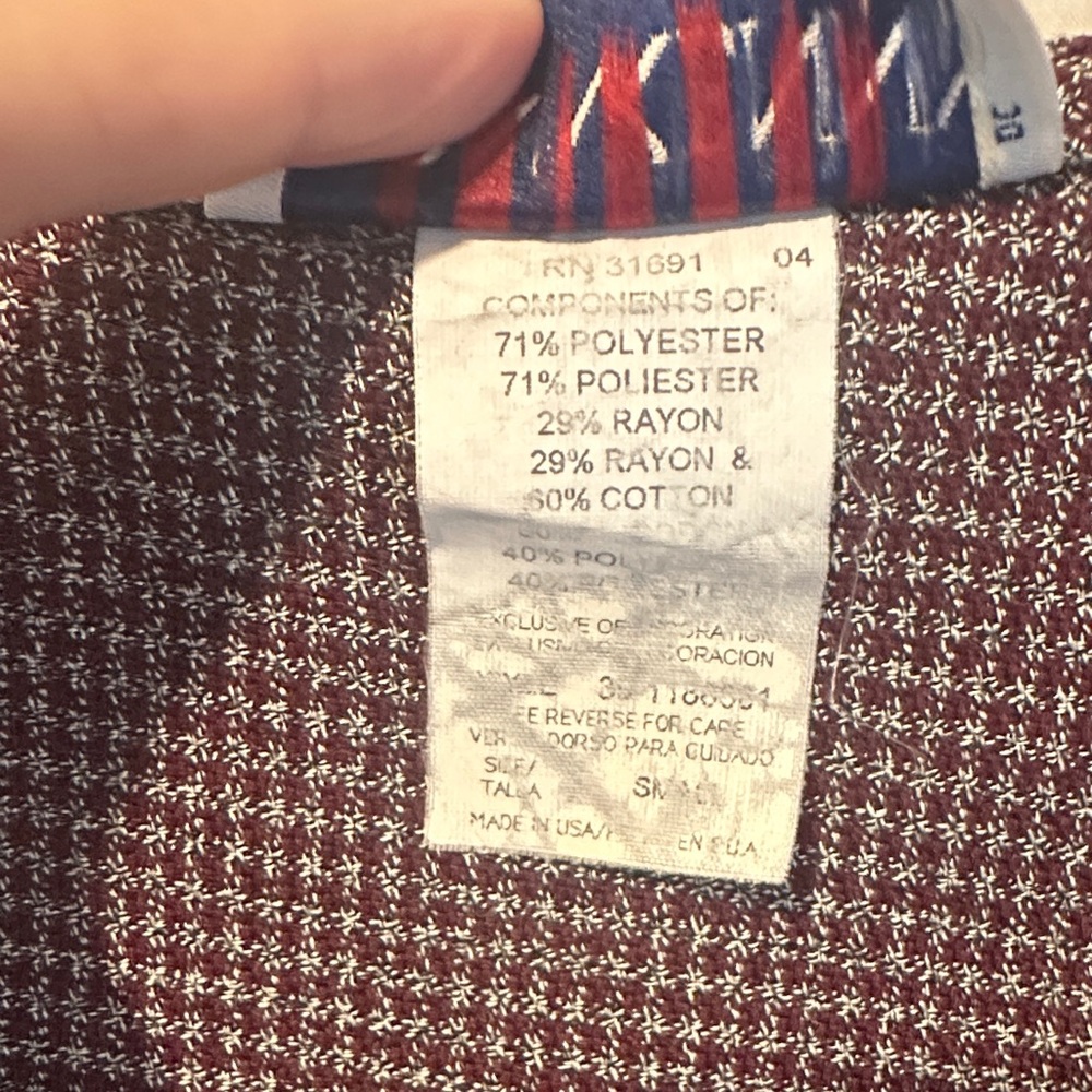 Donkenny Casuals Burgundy Checkered Top - Picture 4 of 4